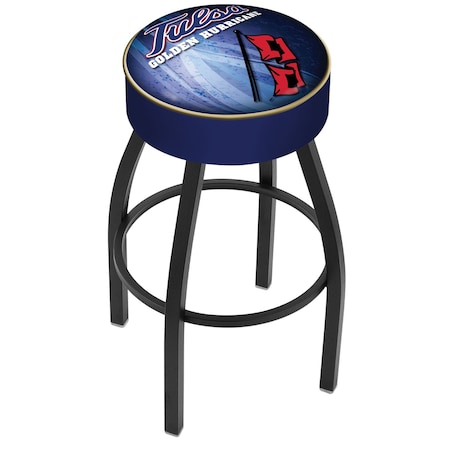 Holland Bar Stool Co 30" 4" Tulsa Cushion Seat, Blk Wrinkle Base Swivel Bar Stool L8B130TulsaU-D2